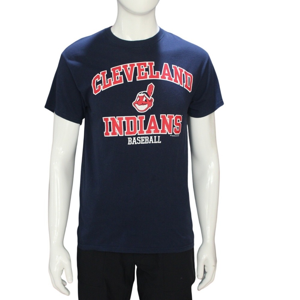 Cleveland Indians Baseball T Shirt‎ MLB Genuine Merchandise Size M Navy